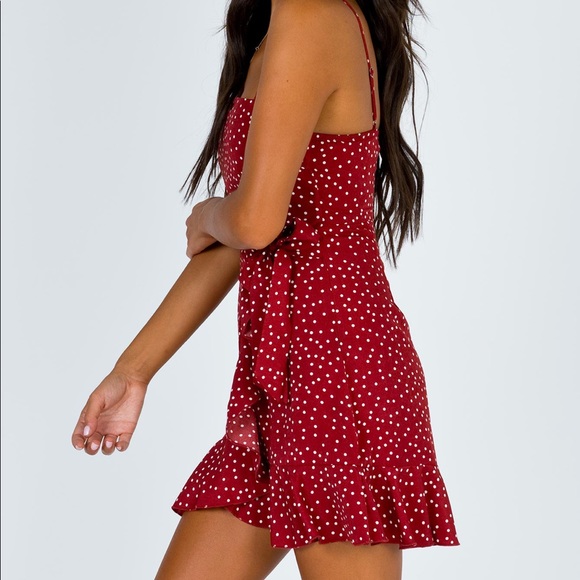 Princess Polly Caesura Mini Dress in Wine Size 2 New with tag - Picture 4 of 15